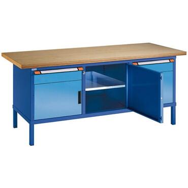 Compact workbench, W2000xD700xH845 mm, with 3 doors and 1 drawer, type TM CLASSIC